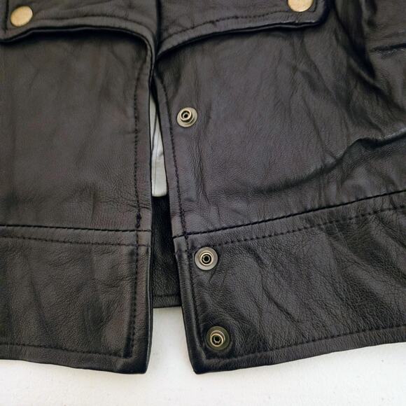 Mike & Chris Leather Jacket Women's Black Leather Bomber Jacket Small - Picture 9 of 16